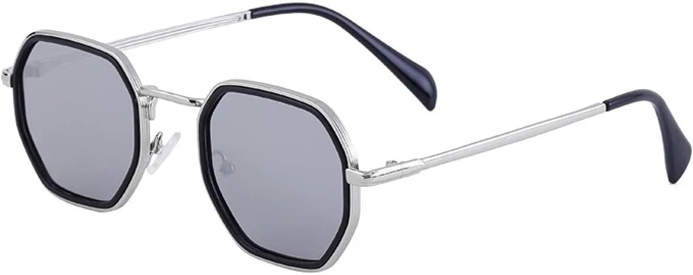 

Женские солнцезащитные очки с серебристыми зеркальными линзами и защитой от УФ-излучения UV400; мужские солнцезащитные очки в металлической оправе DSVIGF, Silver Silver Mirror