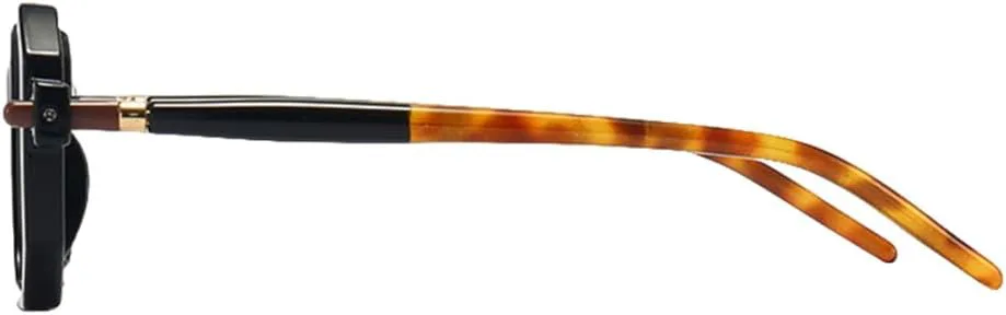 

Винтажные солнцезащитные очки в оранжевой оправе с леопардовым принтом, прямоугольной формы, для мужчин и женщин, в стиле ретро с двойной перемычкой TYUVIVO, C1