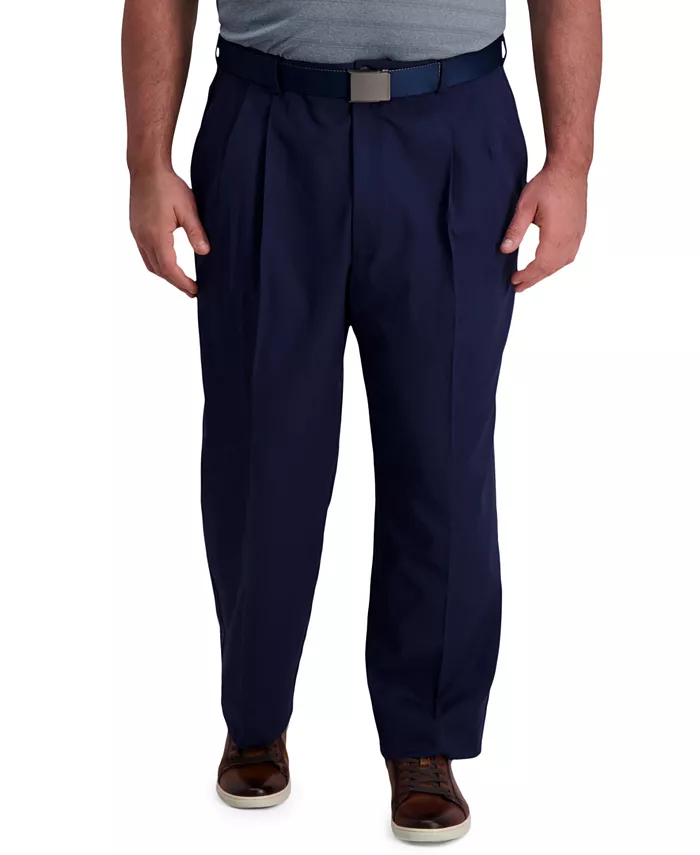 

Брюки Big & Tall Cool Right Performance Flex Classic Fit с защипами Haggar, синий