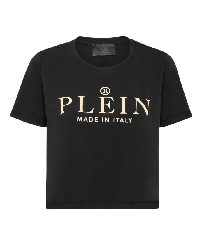 

Футболка с круглым вырезом, укороченная, культовая Philipp Plein, черный