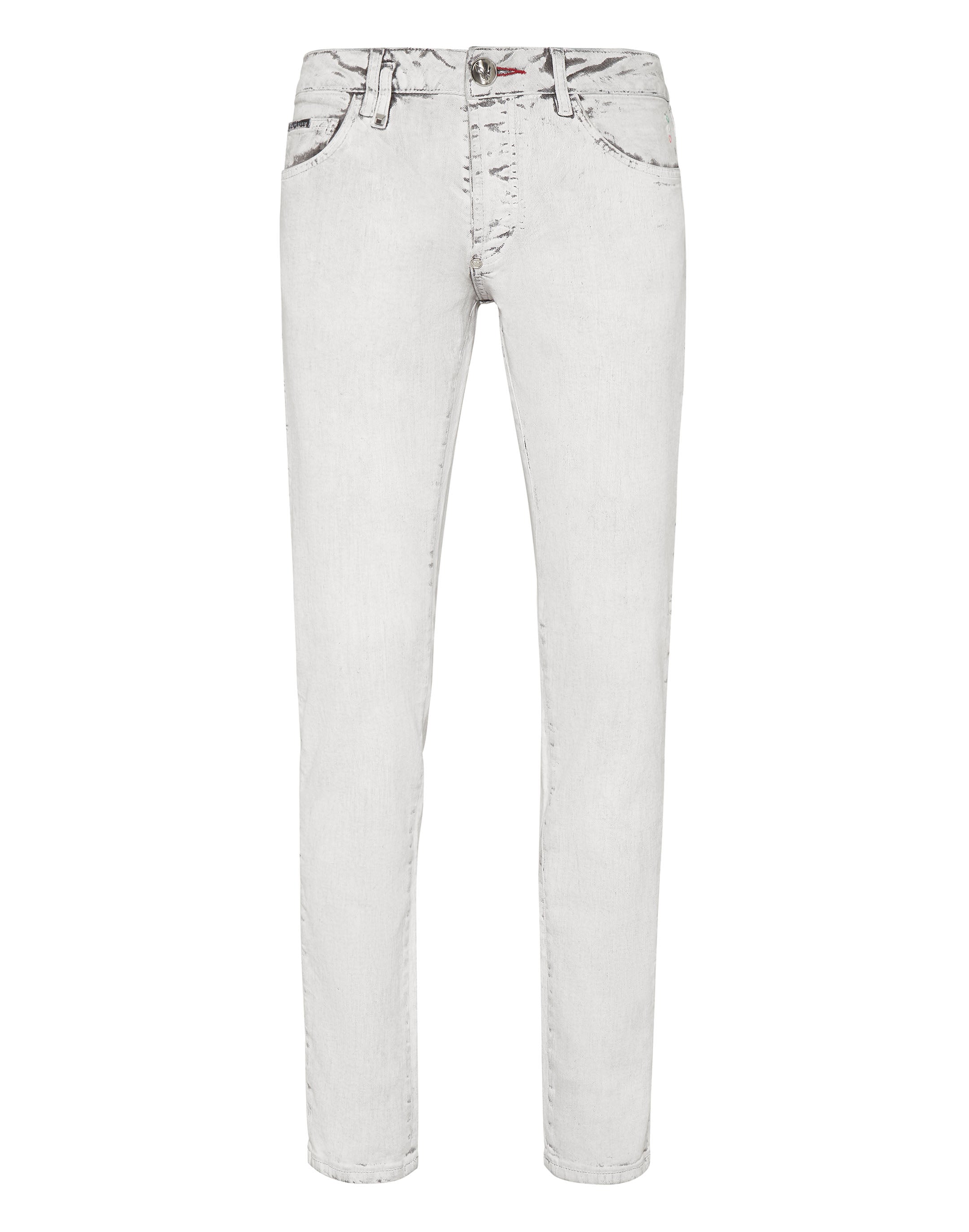 

Джинсовые брюки супер прямого покроя Skull&Bones PHILIPP PLEIN, цвет ice pleasure