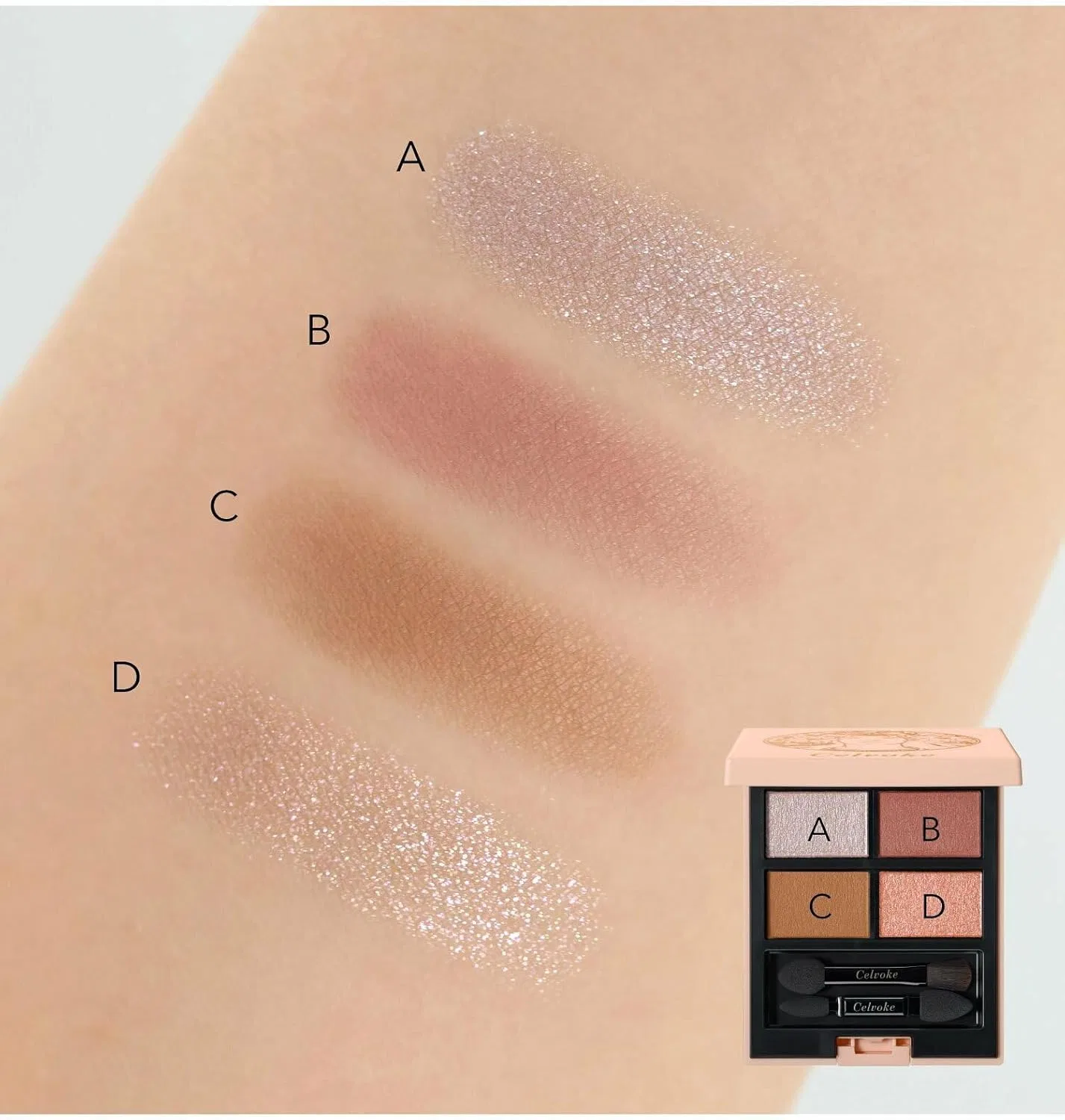 Тени для век Celvoke Vatique Eye Palette EX15 Sensual Gaze, 4 цвета — фото 3