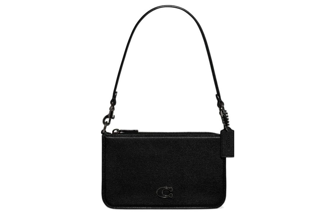 

Сумка через плечо и клатч из шагрени с канвой Trumpets женская черная COACH