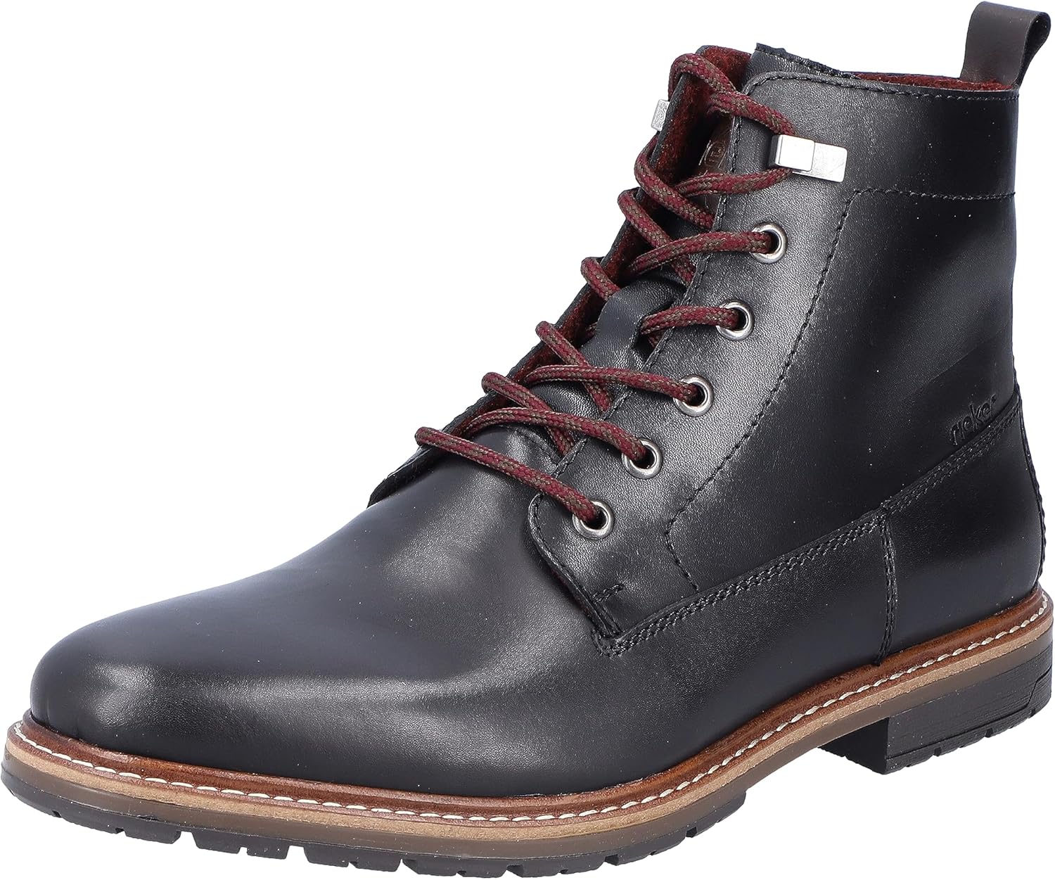 

Классические мужские ботинки Rieker с шнуровкой и полуобувными ботинками, черный