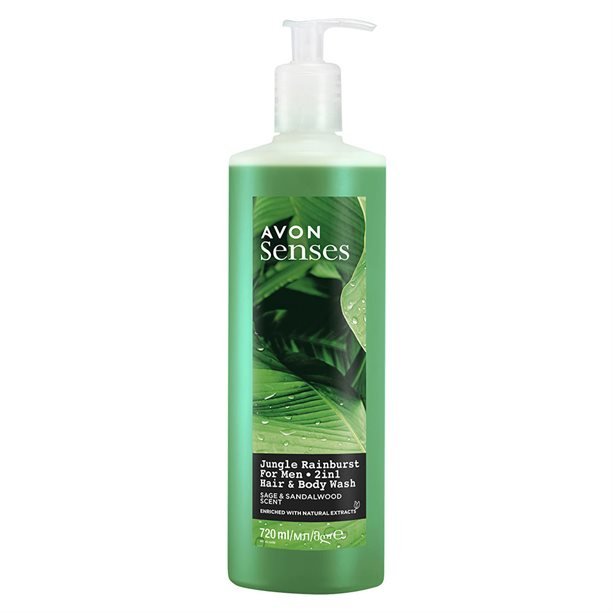 

Avon, Jungle Rainburst, гель для мытья тела и волос, шалфей, 720 мл