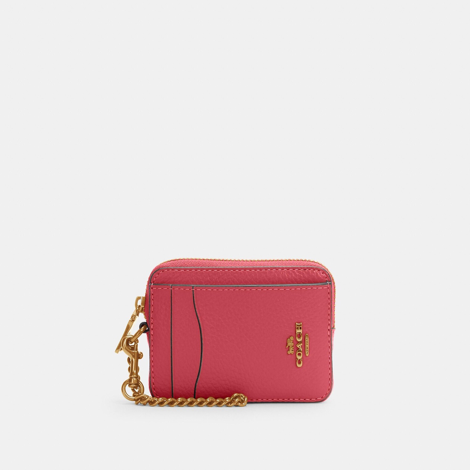 

Чехол для карточек Coach Outlet на молнии, цвет Gold/Strawberry Haze