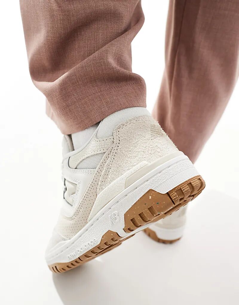 Кроссовки New Balance 550 кремового цвета с отделкой из камней — фото 3