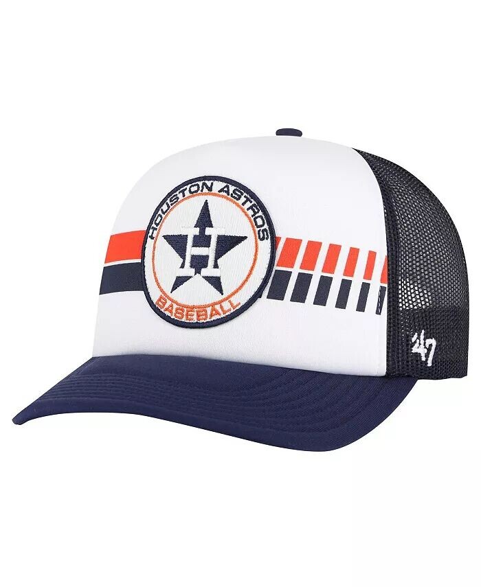 

47 Brand Мужская белая/темно-синяя шляпа Houston Astros Cooperstown Collection Wax Pack Express Trucker Adjustable '47 Brand