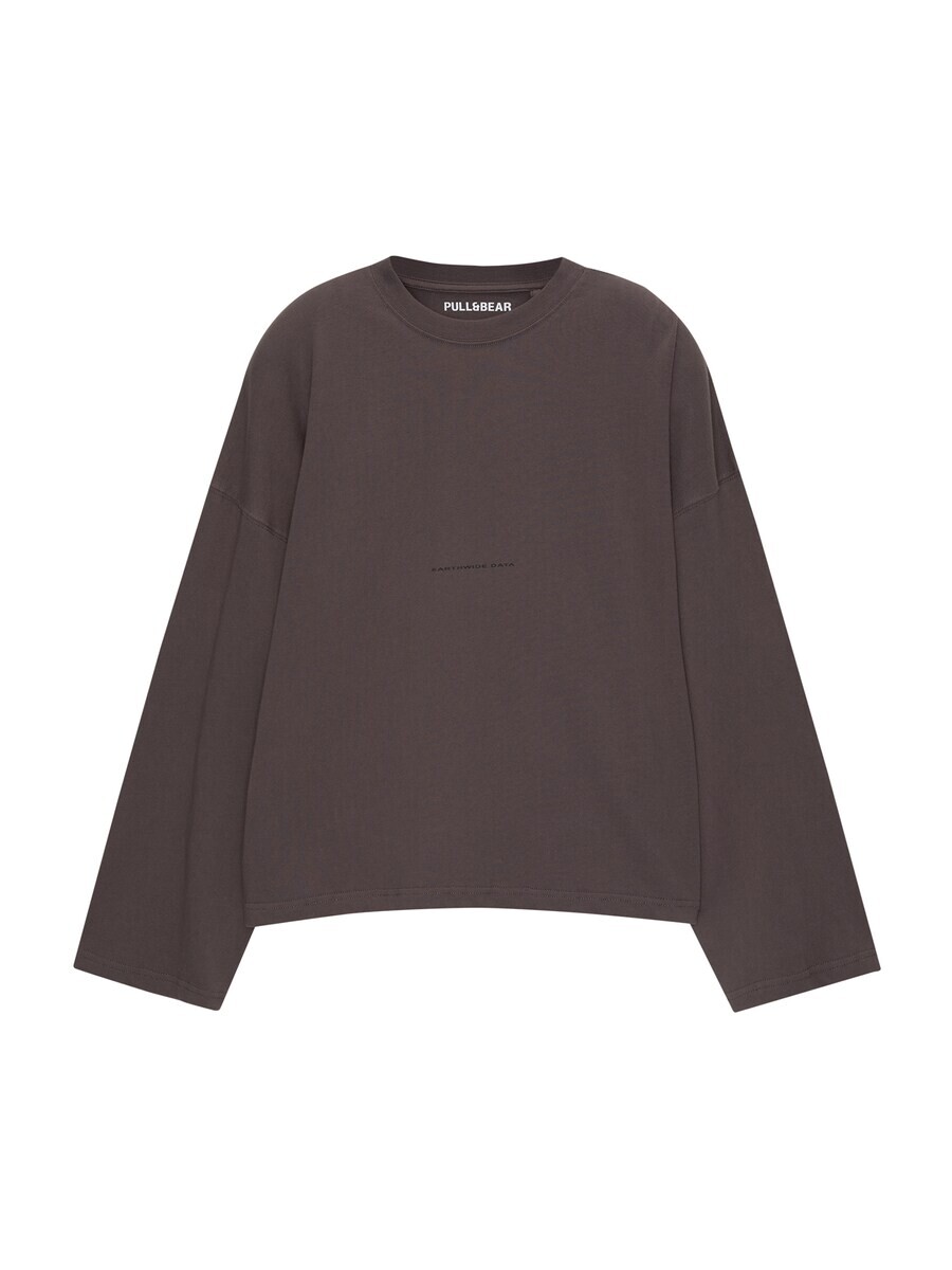 

Лонгслив Pull&Bear Shirt, серый