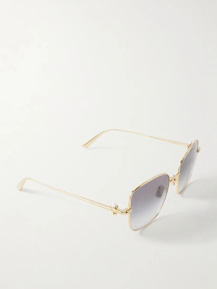 Солнцезащитные очки DiorTribales S1U в квадратной оправе золотистого цвета DIOR EYEWEAR, золотой — фото 3