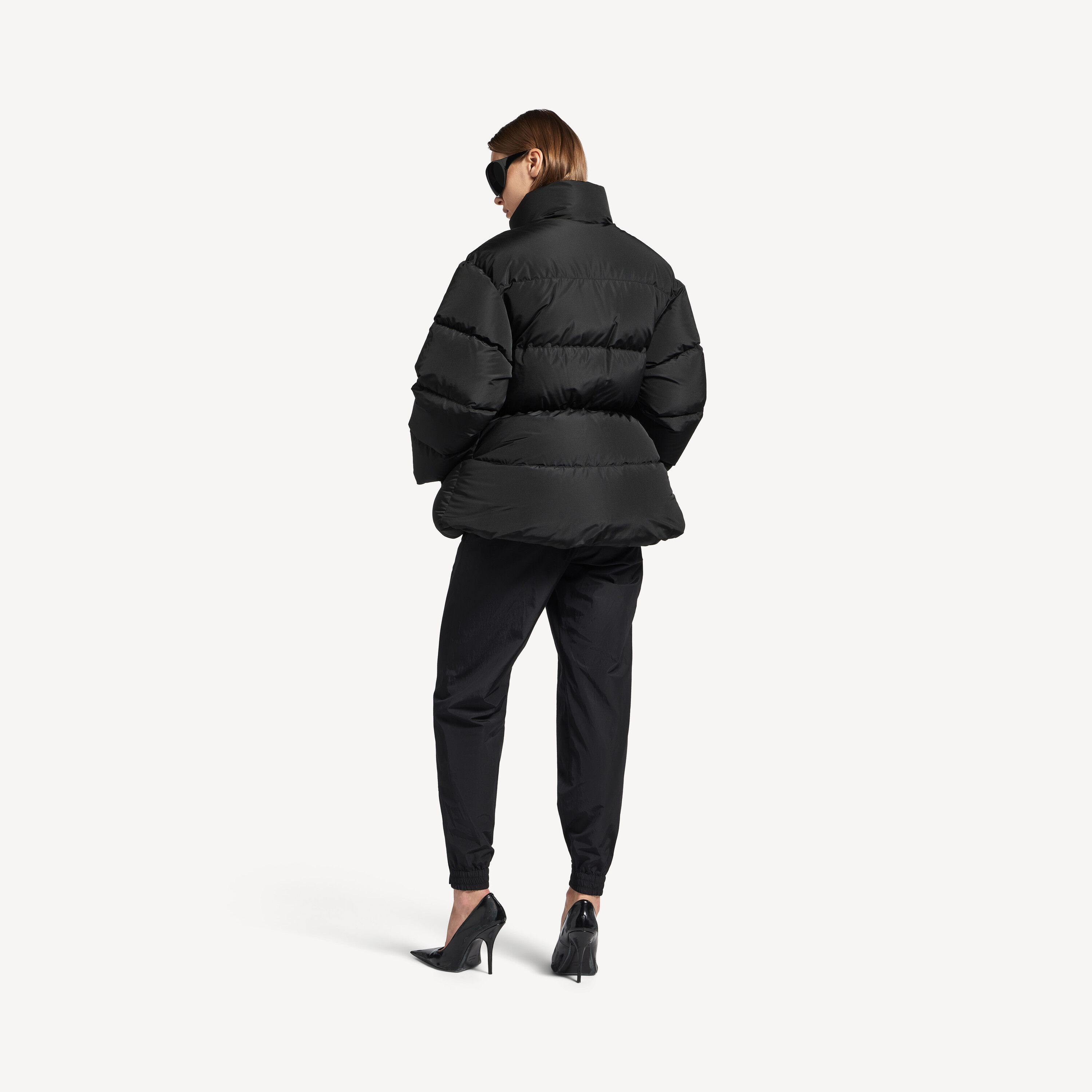 Женская куртка-пуховик hourglass в черном цвете BALENCIAGA, черный — фото 3