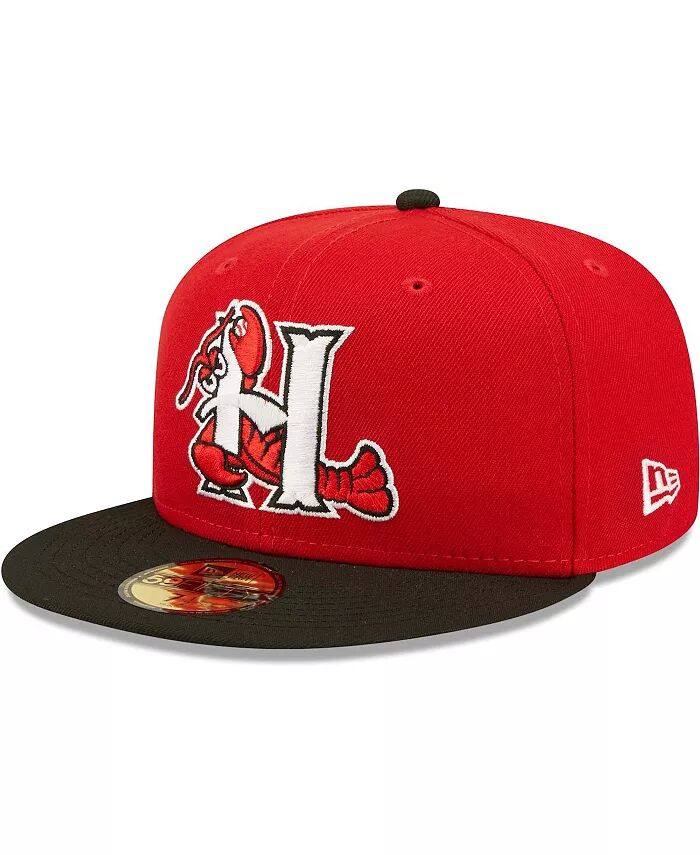 

Мужская красная шляпа Hickory Crawdads Authentic Collection Team Home 59FIFTY New Era, красный