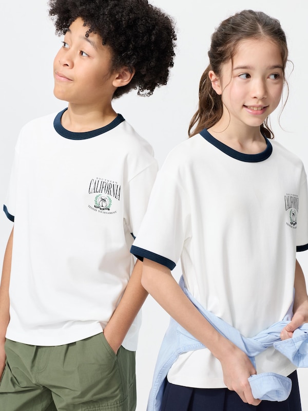 Хлопковая футболка AIRism с графикой Uniqlo, 01 off white