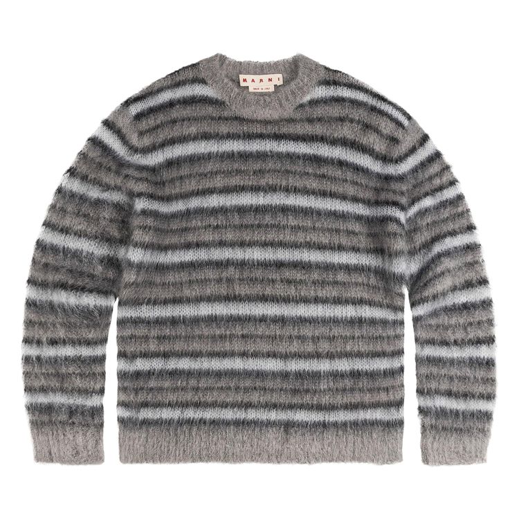 

Свитер Marni Striped Knitted Sweater Antique Silver, белый