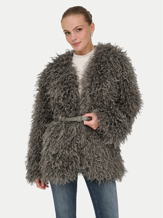 

Меховое пальто regular fit Barcelona 15352755 Only, серый