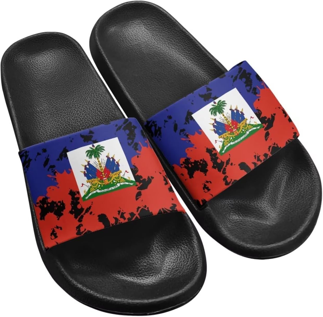

Тапочки Hechitok для женщин и мужчин, домашние тапочки, шлепанцы для душа, слайды, банные сандалии, легкие, противоскользящие, легко чистятся, Haiti Flag