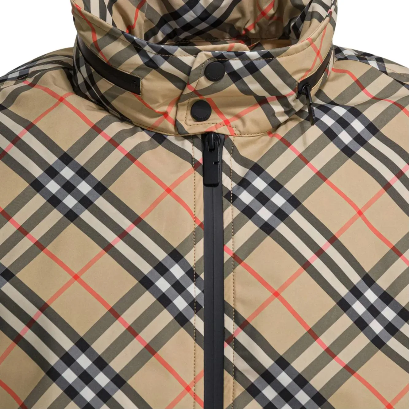 Худи Burberry с клетчатым принтом, бежевый — фото 4