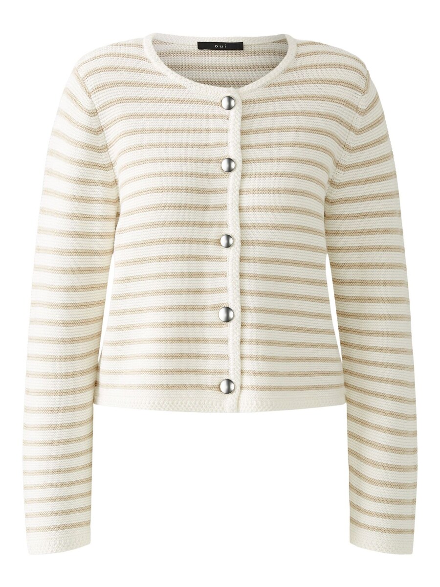 

Вязаный кардиган OUI, цвет Beige/Pearl white