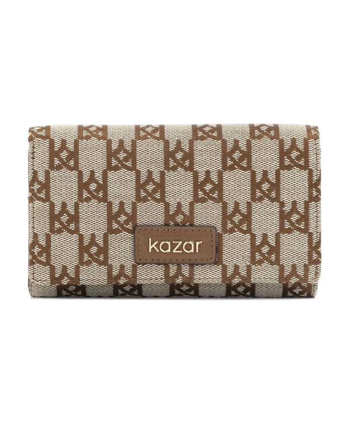 

Кошелек с рисунком из ткани и кожи Kazar, коричневый
