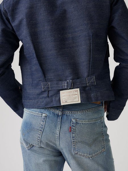 Винтажная одежда LEVI'S 1879, органическая жесткая плиссированная рубашка Levi'S, Medium Indigo - Worn In — фото 4
