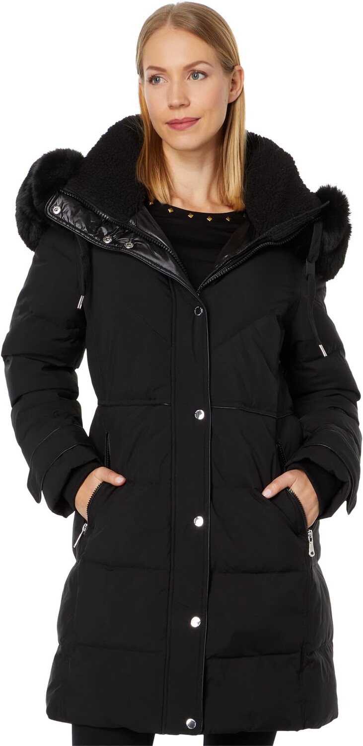 

Парка Vince Camuto Parka w/ Faux Sherpa V22759, черный