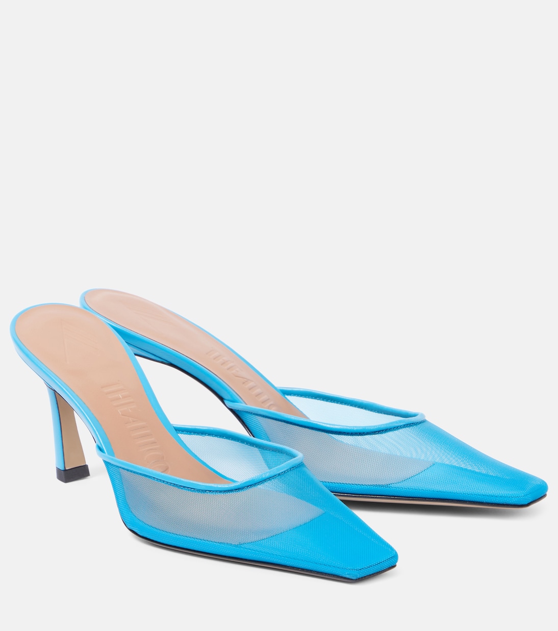Мюли Juno с кожаной отделкой и сеткой The Attico, Bright Light Blue