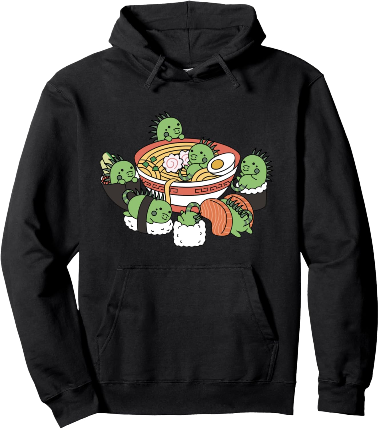 

Худи Ramen Sushi Ig Anapet Funny Iguana Gifts, черный