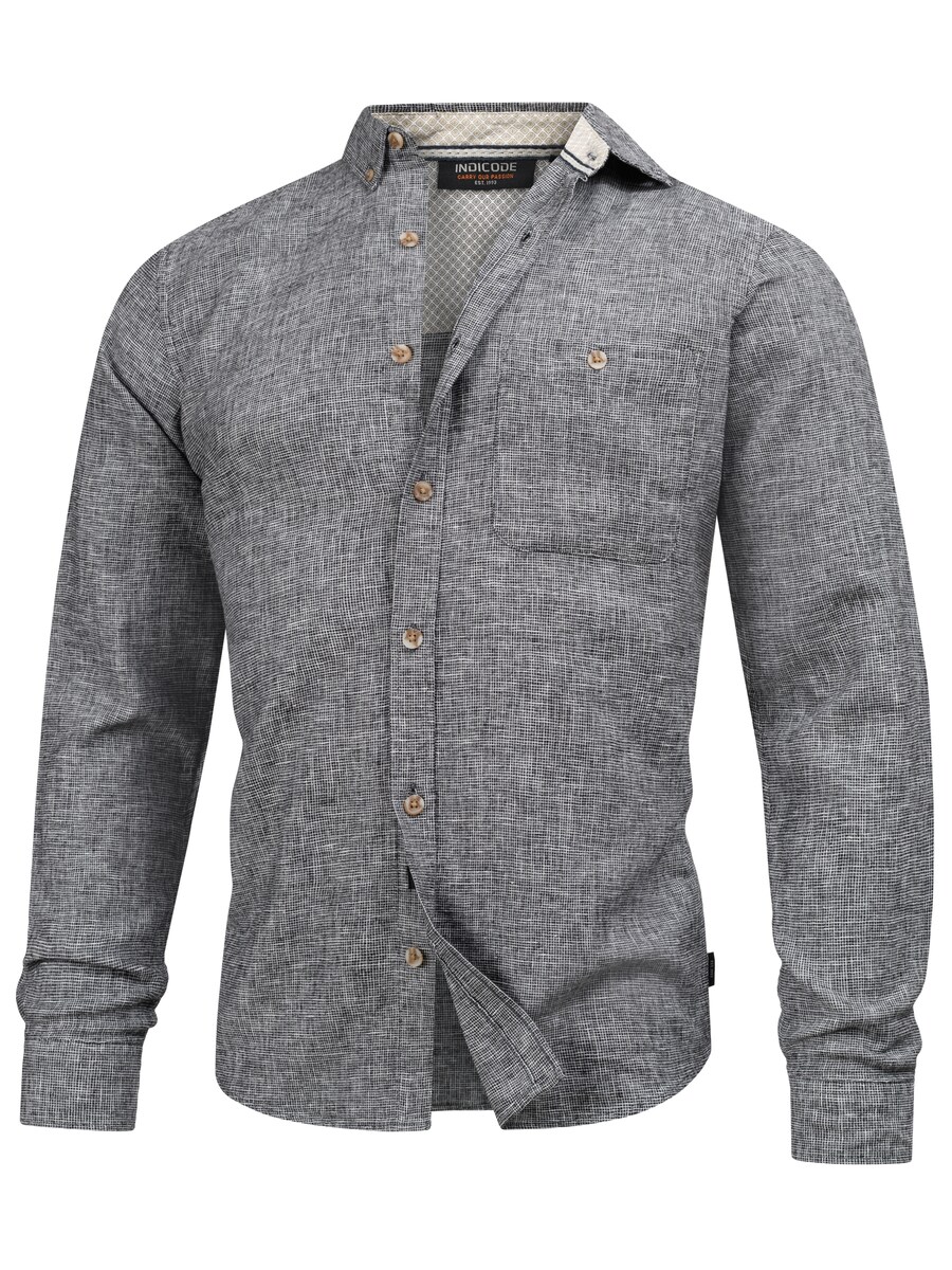 

Рубашка на пуговицах классического кроя INDICODE JEANS, пятнистый серый