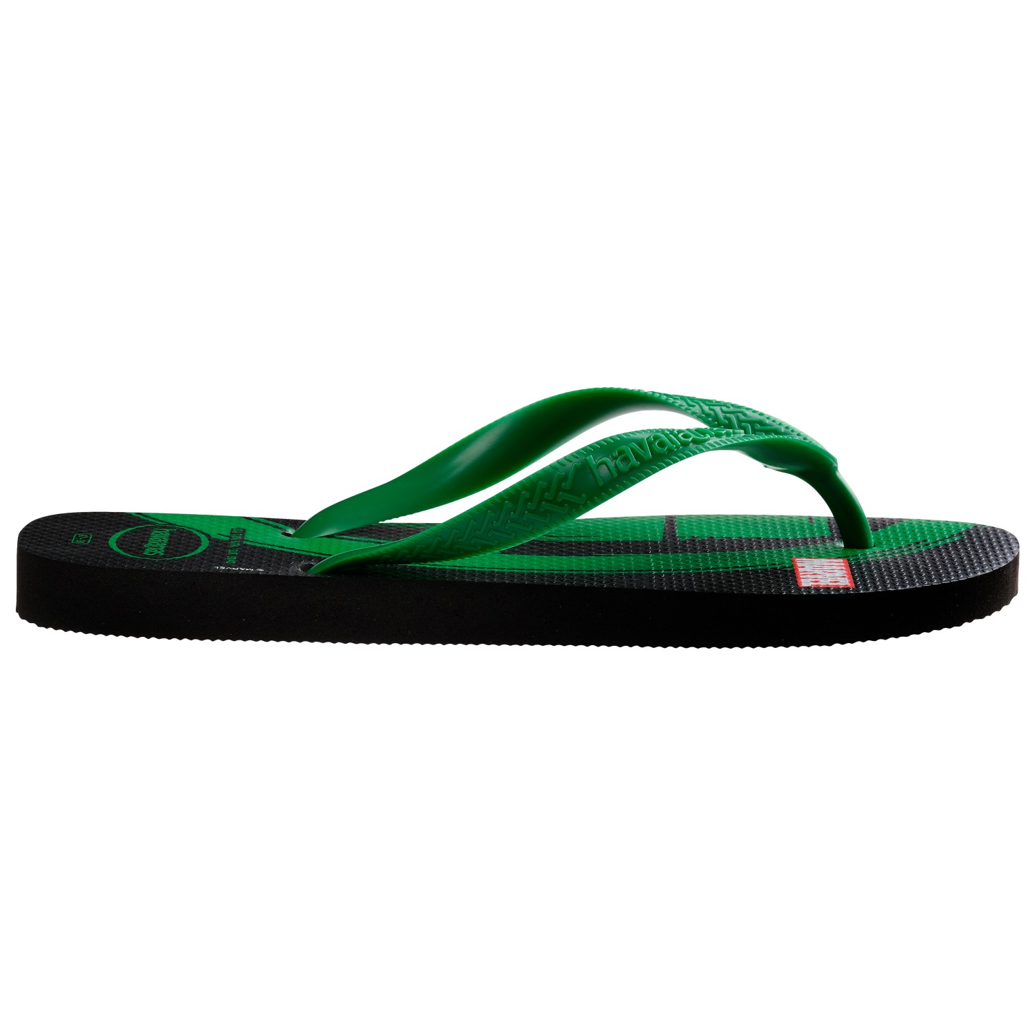 

Сандалии Havaianas Kid's Top Marvel Logomania, цвет Black/Patria Green