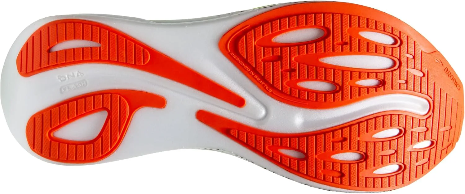 Мужские нейтральные беговые кроссовки Brooks Hyperion Max, зеленый/оранжевый/белый — фото 3