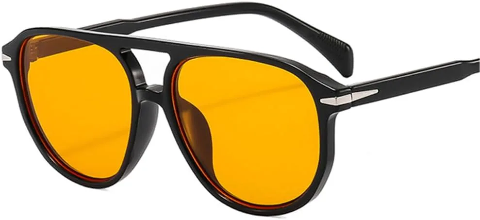 

Солнцезащитные очки с двойной перемычкой для мужчин и женщин с линзами UV400, предназначенные для вождения, езды на велосипеде и активного отдыха UYPTK, Black Orange