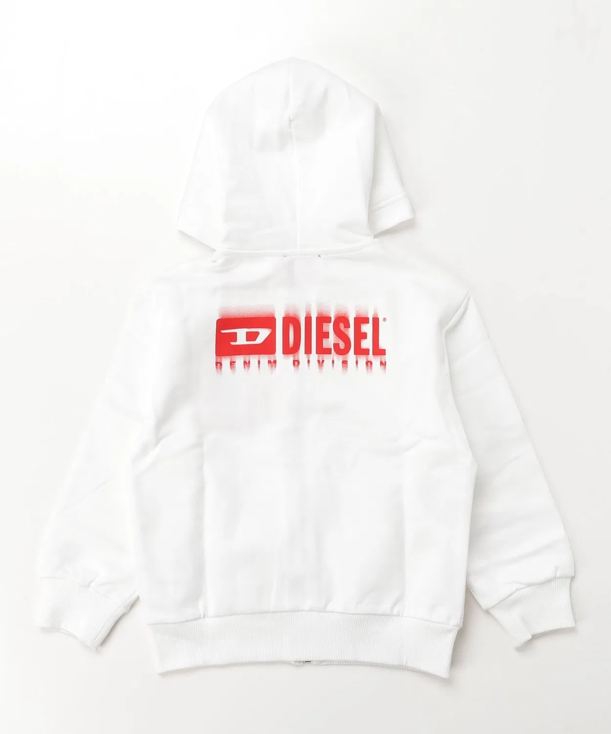Детская худи-бомбер Diesel с брендовым логотипом, хлопок, чёрно-красная — фото 2
