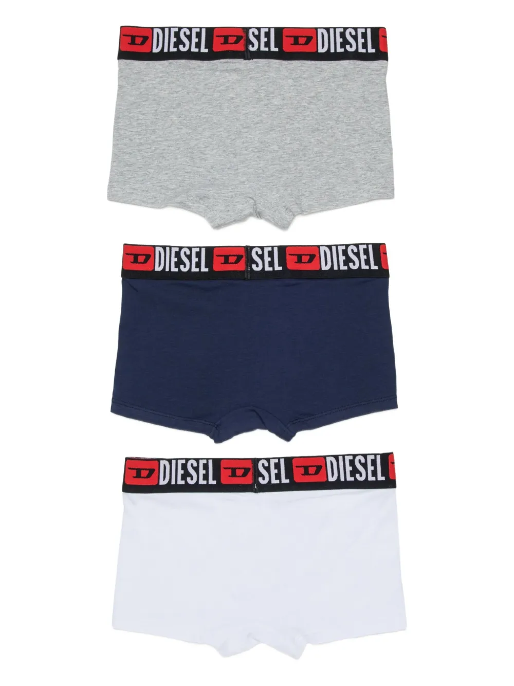 Комплект из трех боксеров с логотипом Diesel Kids, серый — фото 2