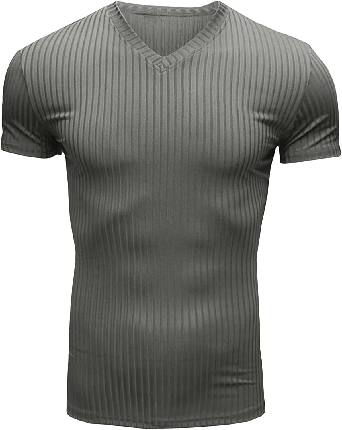 

Мужская футболка V-образного выреза с коротким рукавом, полоска, Casual, Muscle, Gym, Athletic, легкая, влагоотводящая, Dry Fit SWJGLITTR