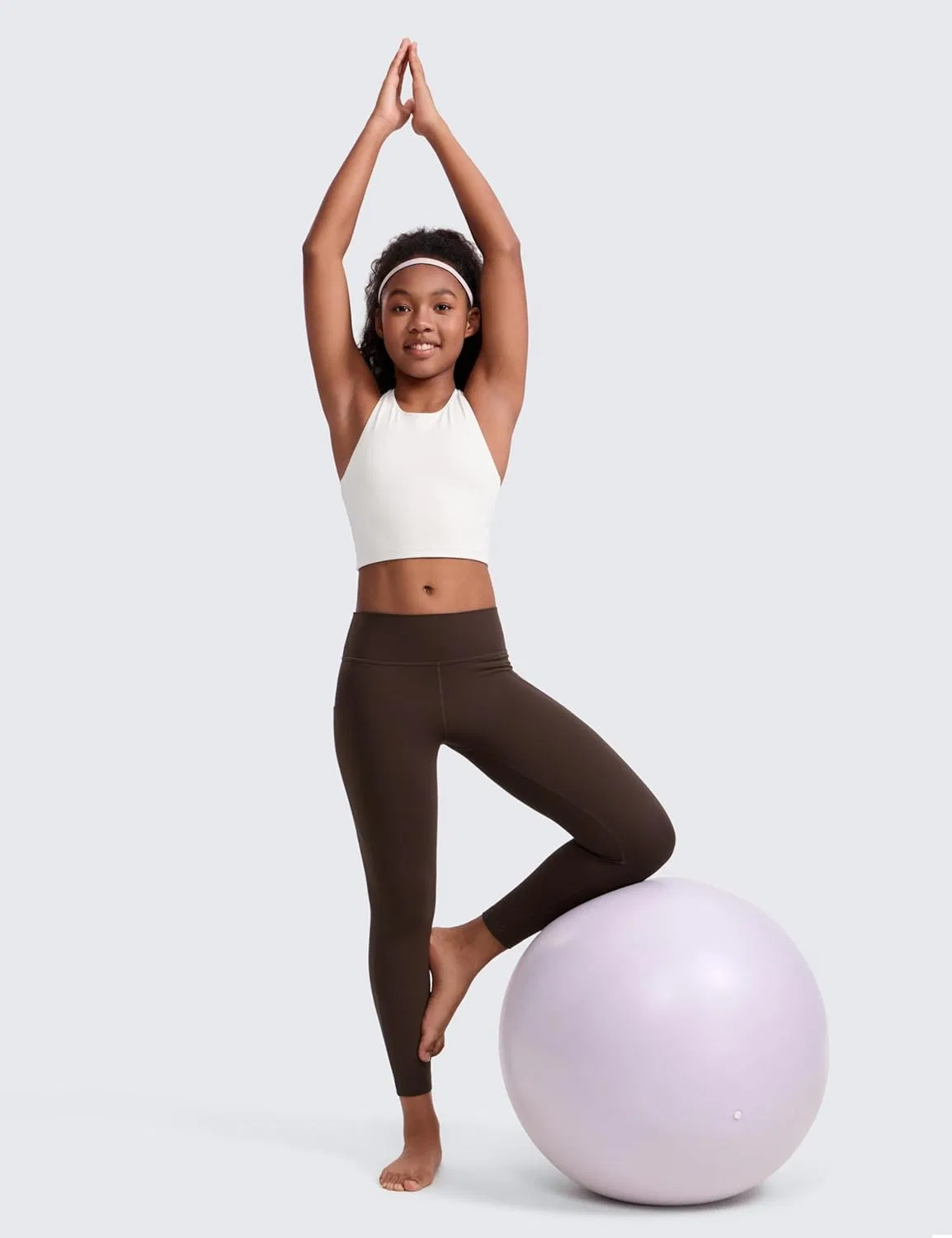 Леггинсы для девочек CRZ YOGA Butterluxe с карманами, Hot Fudge Brown — фото 3