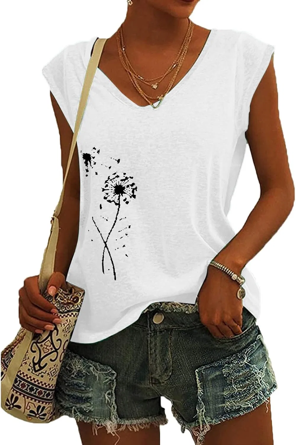 Блуза с V-образным вырезом, Casual, Ladies Comfort, белый — фото 3