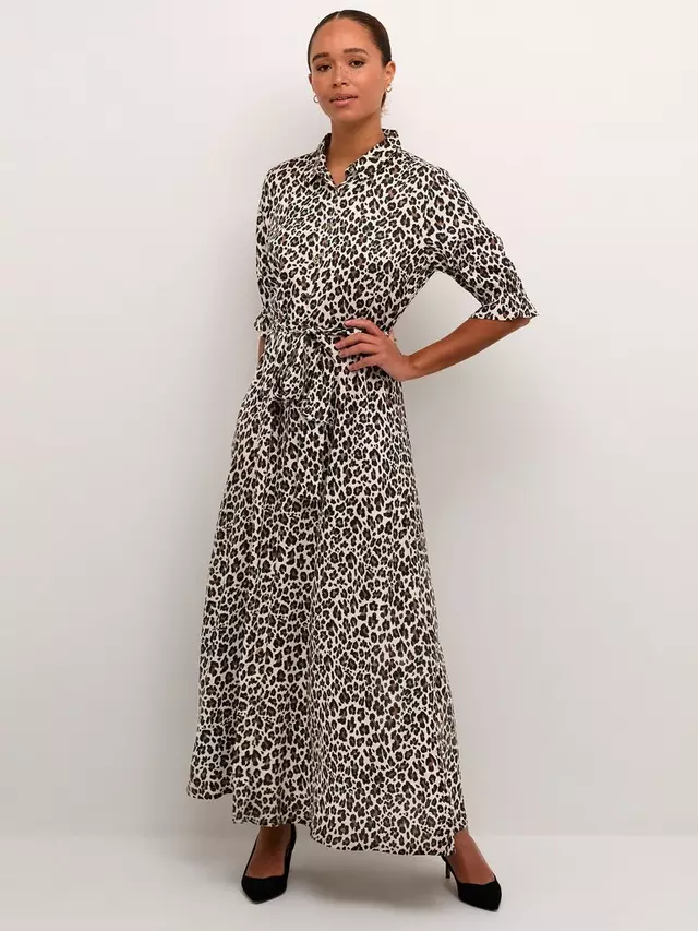 

Платье KAFFE Velana Leopard Print Shirt Maxi, разноцветный