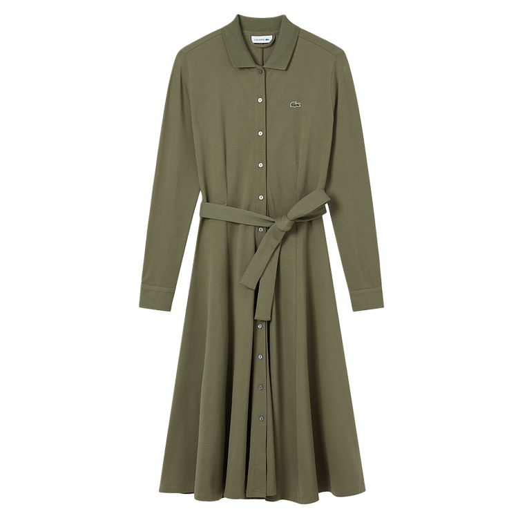 

Женское платье с длинными рукавами LACOSTE, оливковый