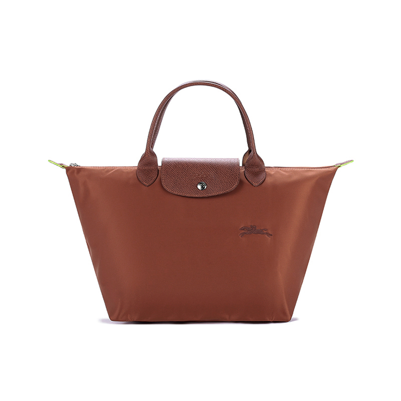

LONGCHAMP Сумка-мессенджер Le Pliage из зеленой коровьей кожи, среднего размера, коричневого цвета