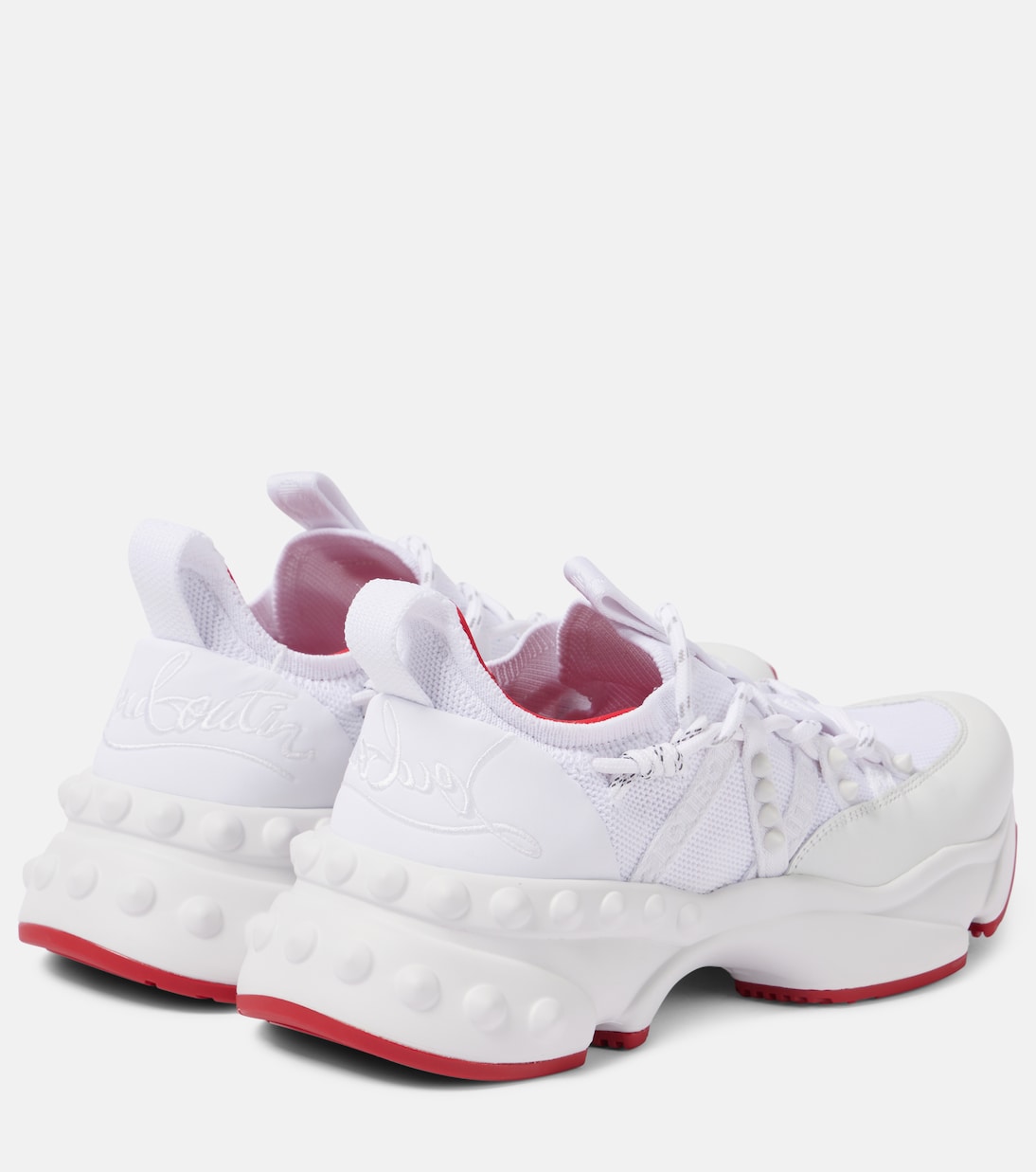 Кроссовки Trailnrun с кожаными вставками Christian Louboutin, белый — фото 2