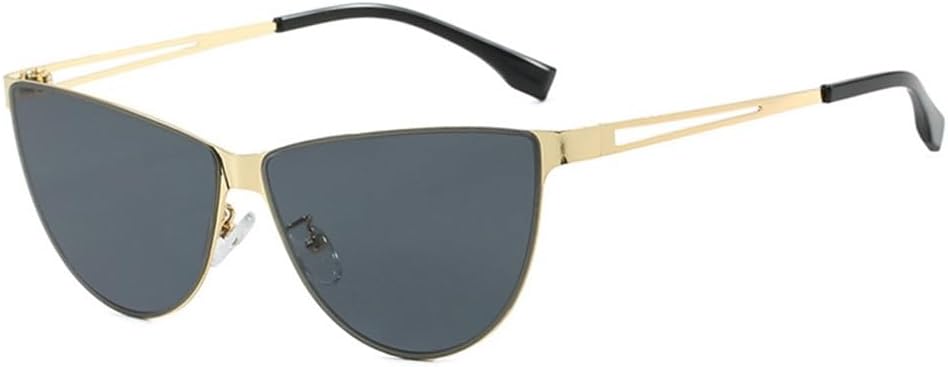 

Женские солнцезащитные очки «кошачий глаз» в стиле ретро-панк Y2K с полой оправой. Мужские очки для активного отдыха, путешествий и вождения, защита от ультрафиолета UV400 KTUCN, Golden Black