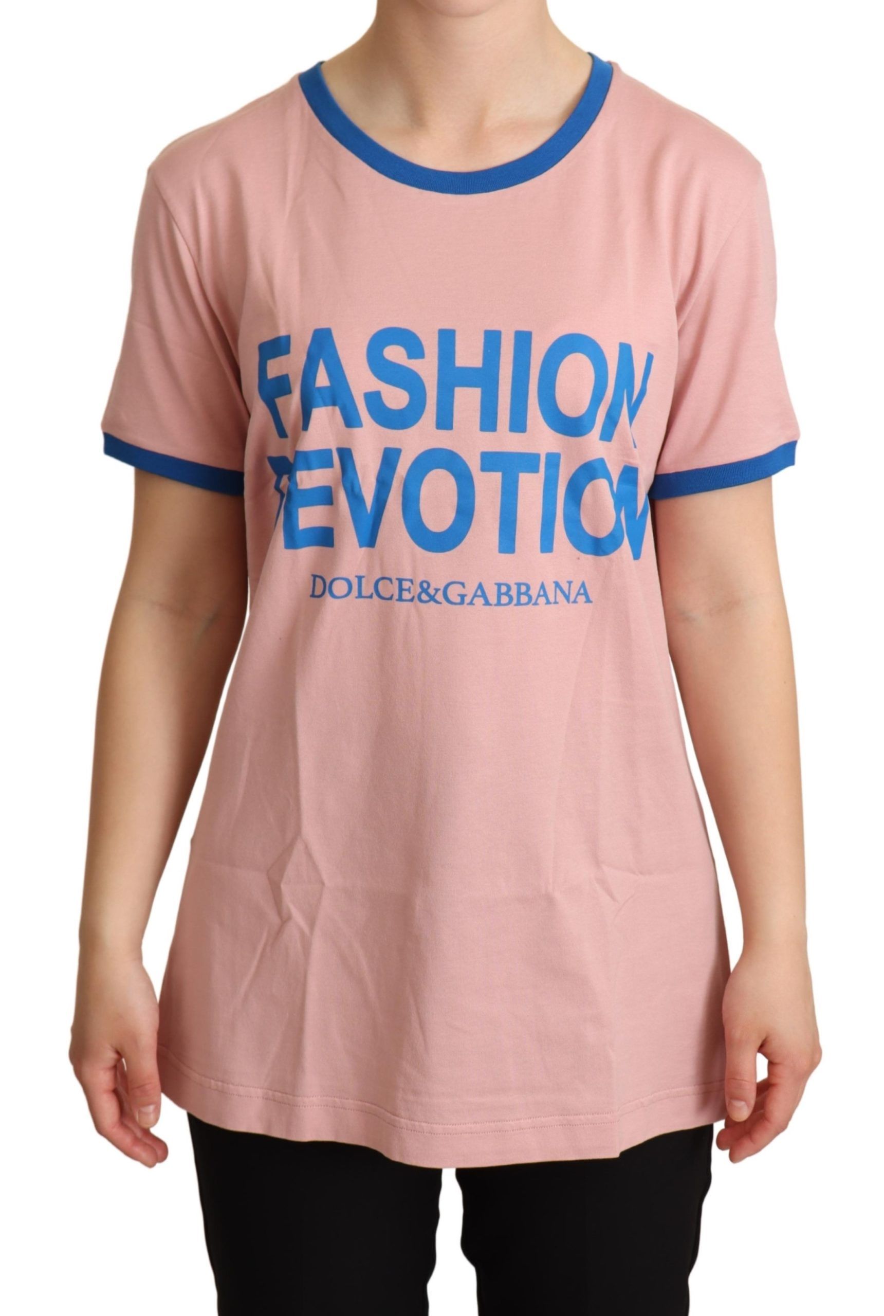 

Футболка Chic Pink Fashion Devotion с круглым вырезом Dolce & Gabbana, розовый