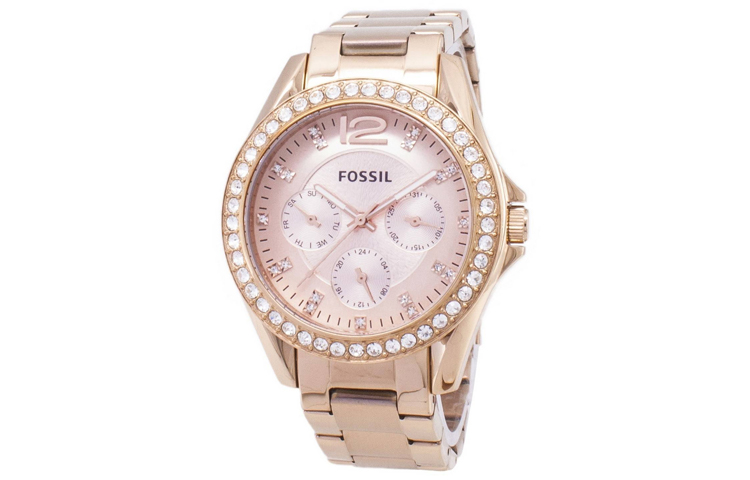 

FOSSIL Часы Lyle Collection кварцевый механизм браслет из нержавеющей стали 38 мм циферблат Rose Gold женские часы
