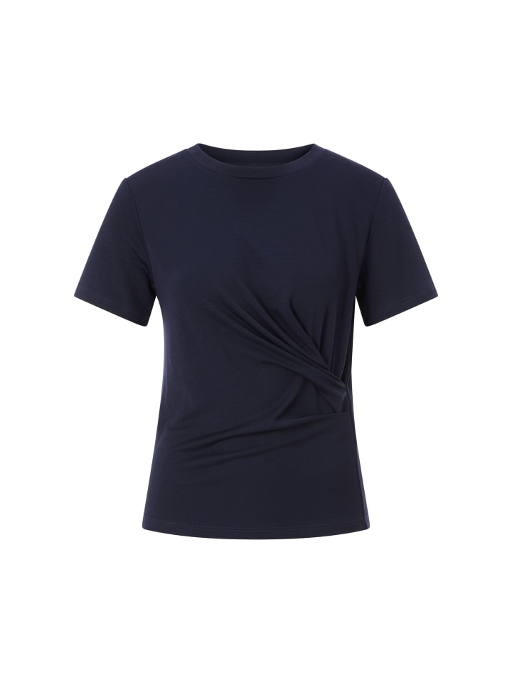 

Футболка с драпировкой темно-синего цвета Rich & Royal, Синий, Футболка с драпировкой темно-синего цвета Rich & Royal