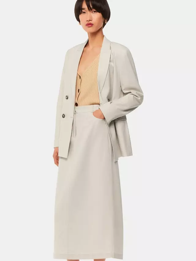 

Юбка Whistles Abigail Linen Blend Midi, цвет oatmeal