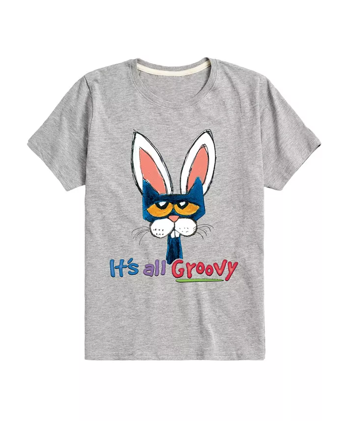 

Футболка с принтом "It's All Groovy" для малышей и мальчиков на Пасху Pete the Cat, серый