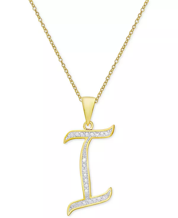 

Ожерелье с кулоном-инициалом в форме бриллианта, 18 дюймов, из серебра, золота и розового золота Macy'S, i/gold