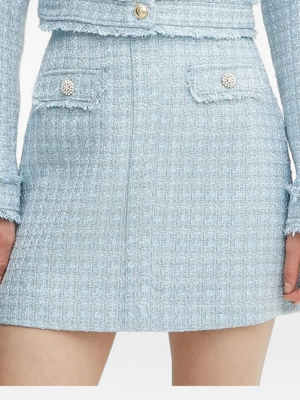 

Мини-юбка из твида, украшенная кристаллами GUESS USA, синий