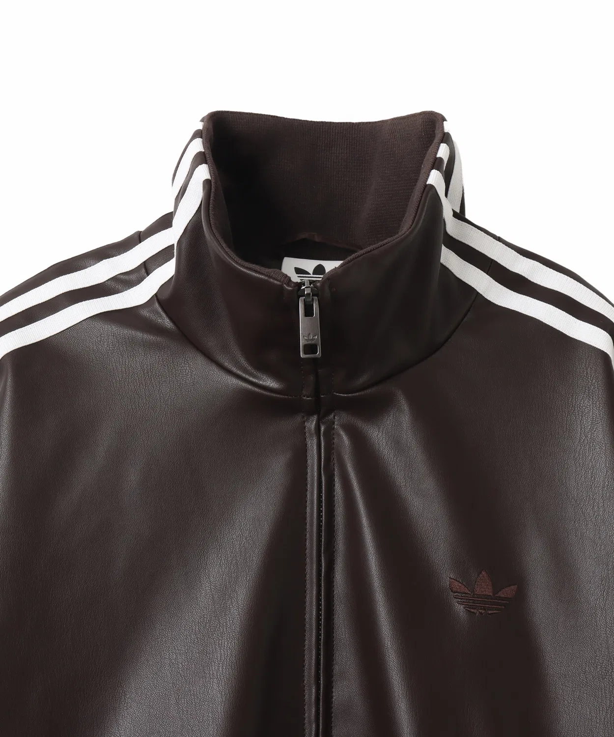 Толстовка adidas PLEATHER 3 Stripes Track Top, коричневая — фото 3