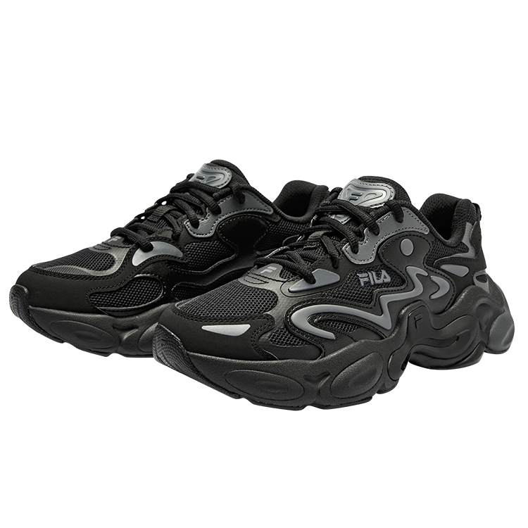 Amber Shoes Легкие амортизирующие низкие детские кроссовки для бега FILA KIDS, черный/серый — фото 3